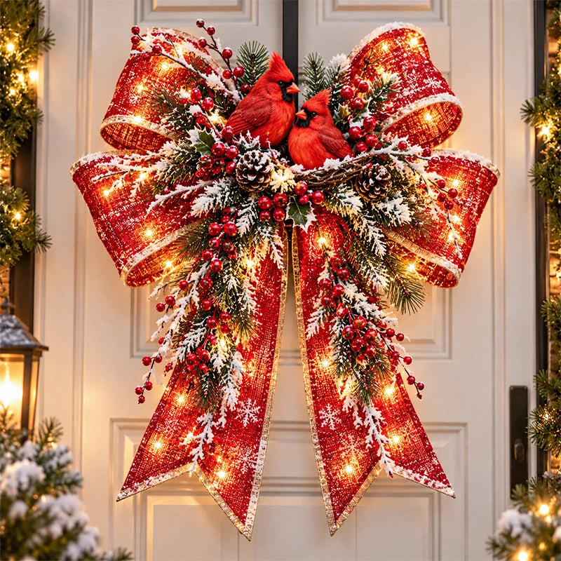 🎀🎄 Christmas Magic Bow Door Hangers – Oversized Light-Up Holiday Bows in 6 Festive Styles🔥