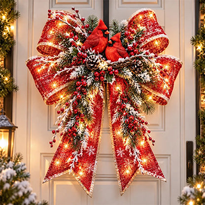 🎀🎄 Christmas Magic Bow Door Hangers – Oversized Light-Up Holiday Bows in 6 Festive Styles🔥
