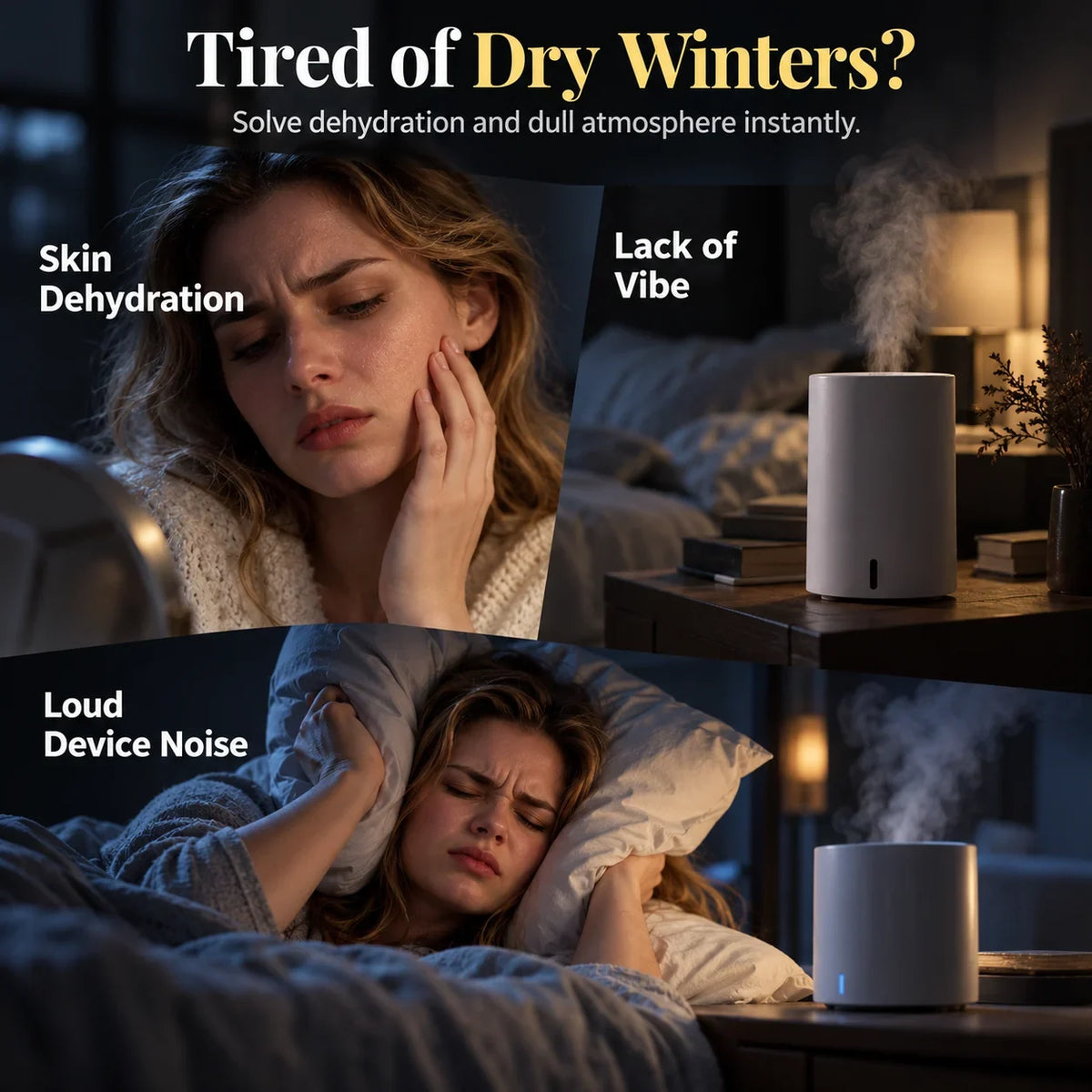 ❄💧 Winter-themed Christmas micro-landscape raindrop aroma diffuser, quiet ultrasonic humidifier with night light🎄