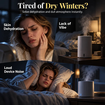 ❄💧 Winter-themed Christmas micro-landscape raindrop aroma diffuser, quiet ultrasonic humidifier with night light🎄