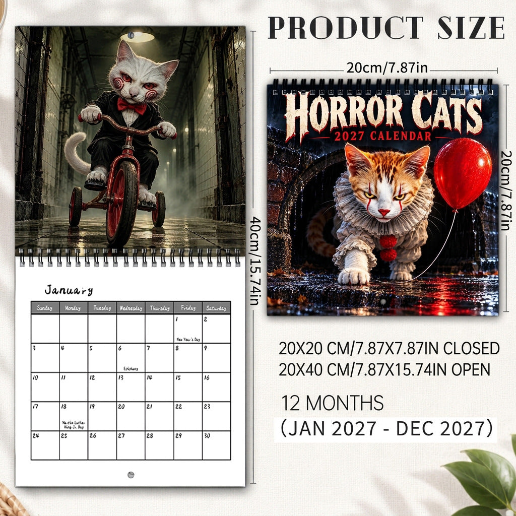 Horror Cats 2027 Calendar