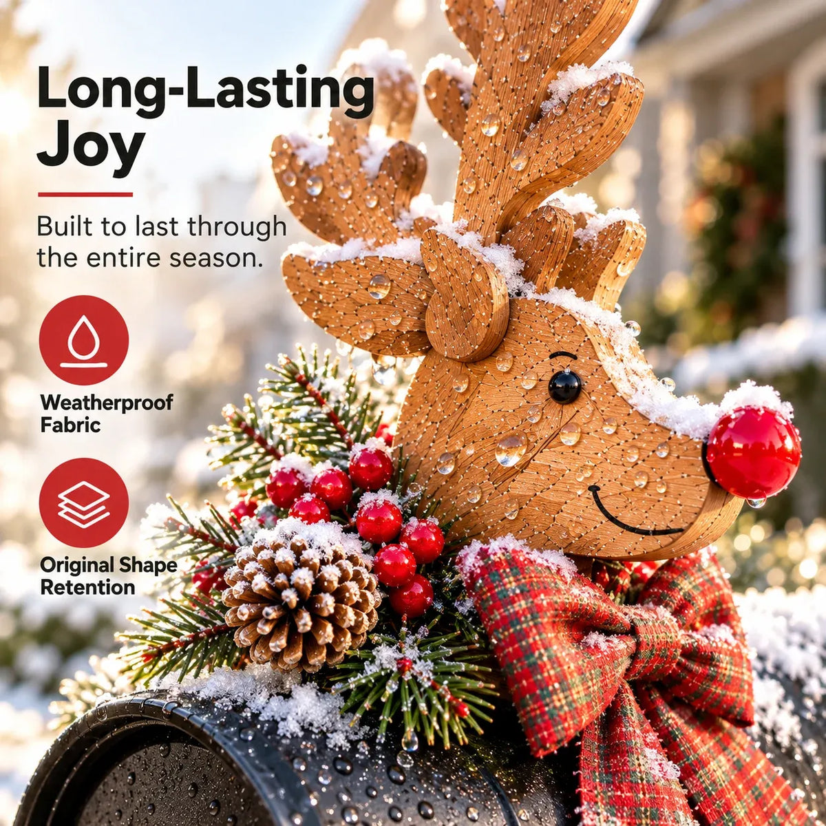 🦌🎄Vintage Christmas Reindeer Mailbox Topper