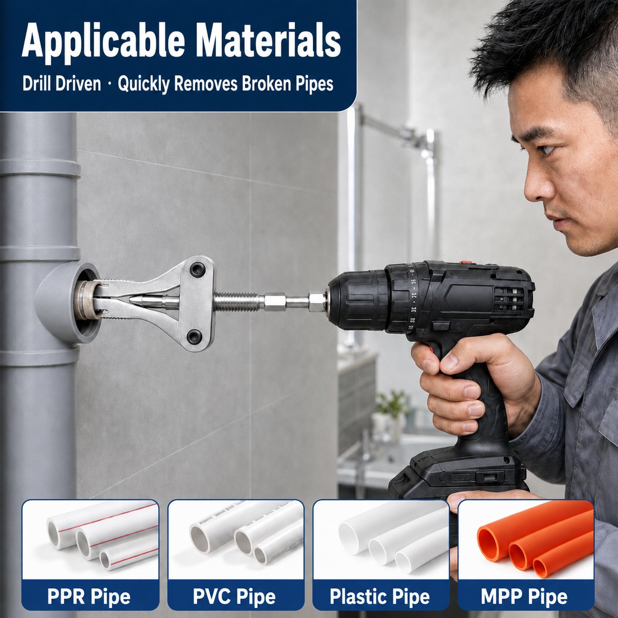 Broken Pipe Extractor Tool – Drill-Powered Solution For Fast Broken Fitting Removal