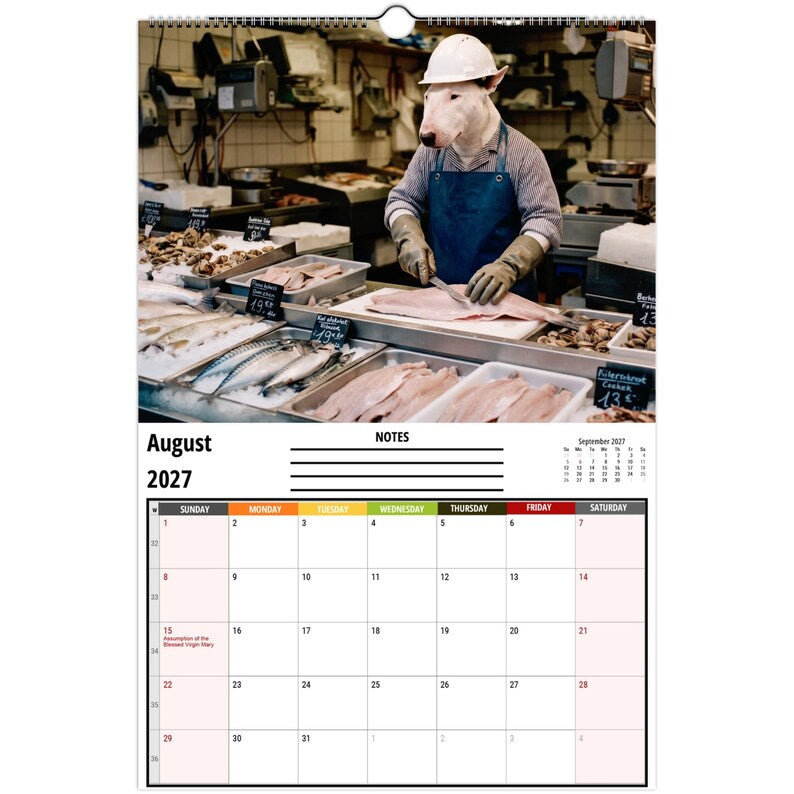 🤣Bull Terriers at Work 2027 Wall Calendar – 12 Months of Professional Puppy Chaos