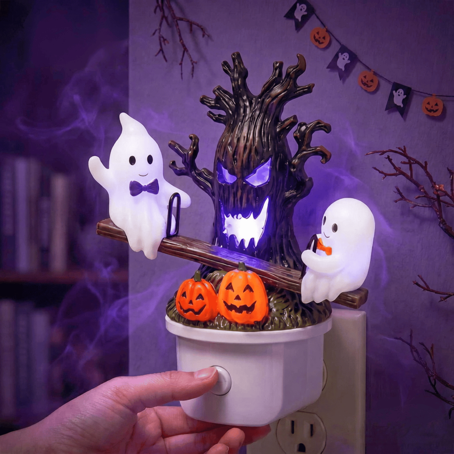🎃👻Animated Seesaw Ghost Plug In LED Night Light