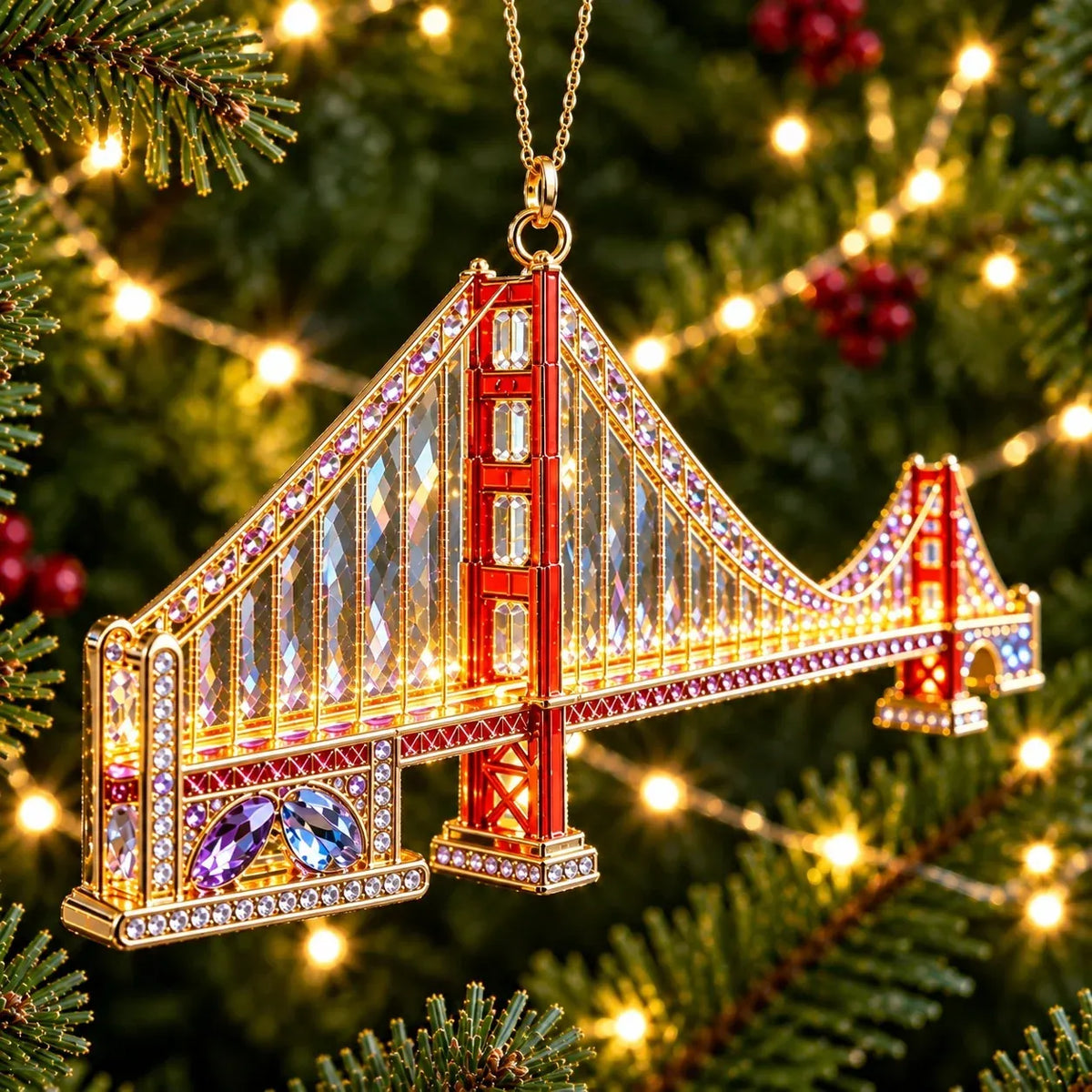 USA Landmark Crystal Christmas Ornaments – Luxury Crystal Christmas Ornaments