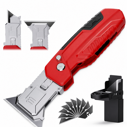 2-in-1 Foldable Utility Knife & Scraper – Portable Razor Blade, Multi-Surface Cleaning ✨