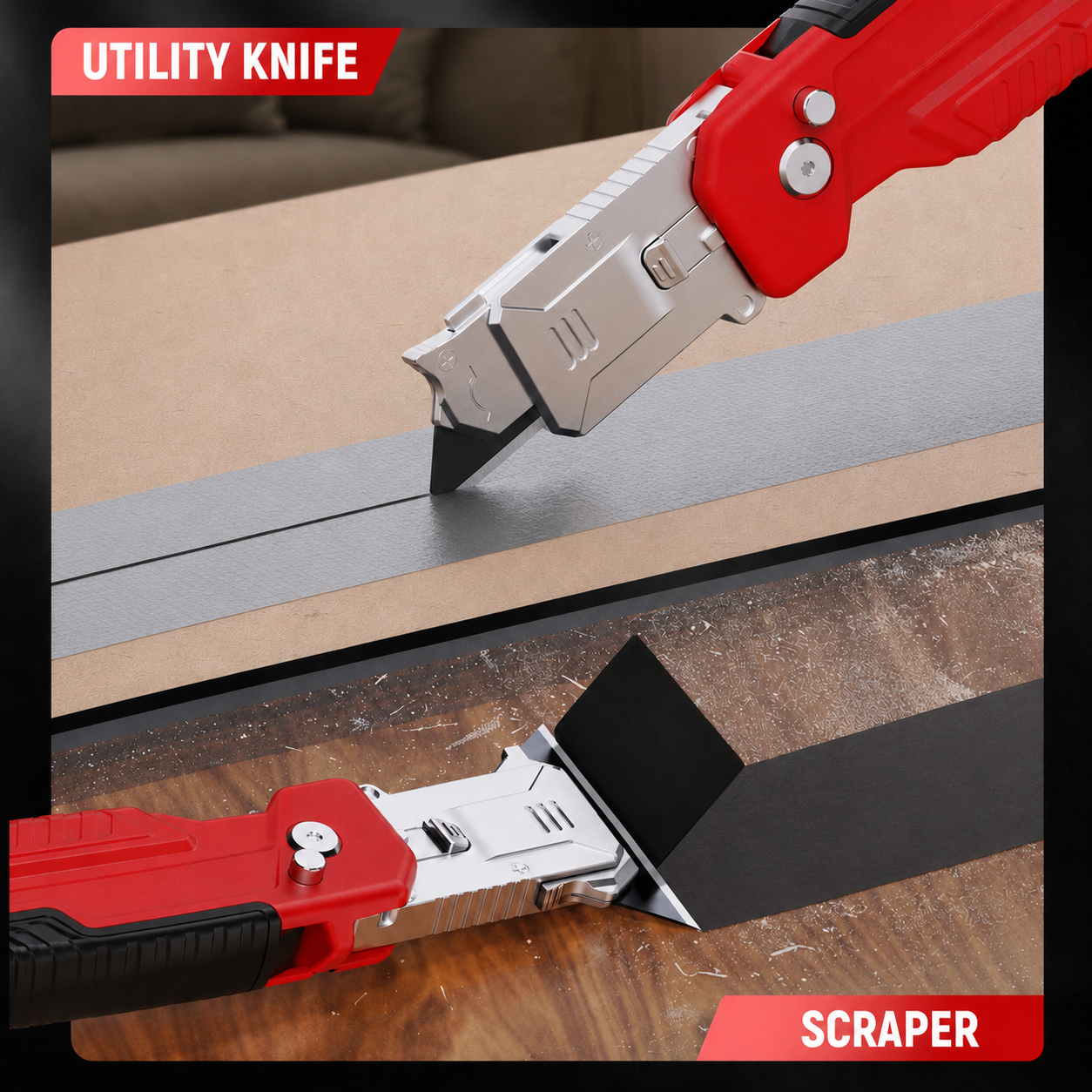 2-in-1 Foldable Utility Knife & Scraper – Portable Razor Blade, Multi-Surface Cleaning ✨
