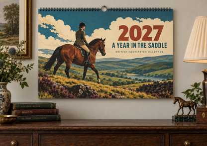 2027 A Year in the Saddle British Equestrian Wall Calendar | A4 Calendar for Horse Lovers