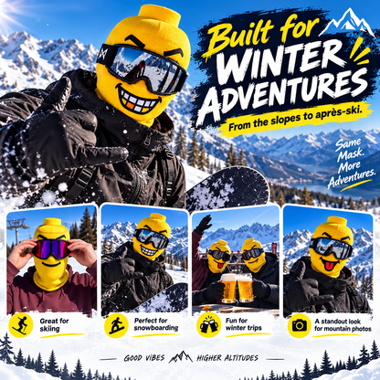 Funny Face Ski Balaclava – Cosy Knitted Winter Mask for Skiing & Snowboarding | Mask Only