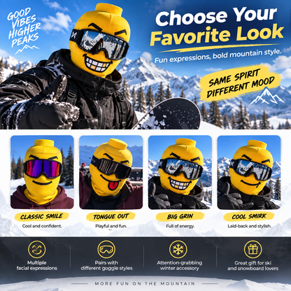 Funny Face Ski Balaclava – Cosy Knitted Winter Mask for Skiing & Snowboarding | Mask Only