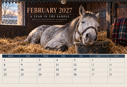 2027 A Year in the Saddle British Equestrian Wall Calendar | A4 Calendar for Horse Lovers