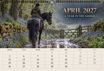 2027 A Year in the Saddle British Equestrian Wall Calendar | A4 Calendar for Horse Lovers