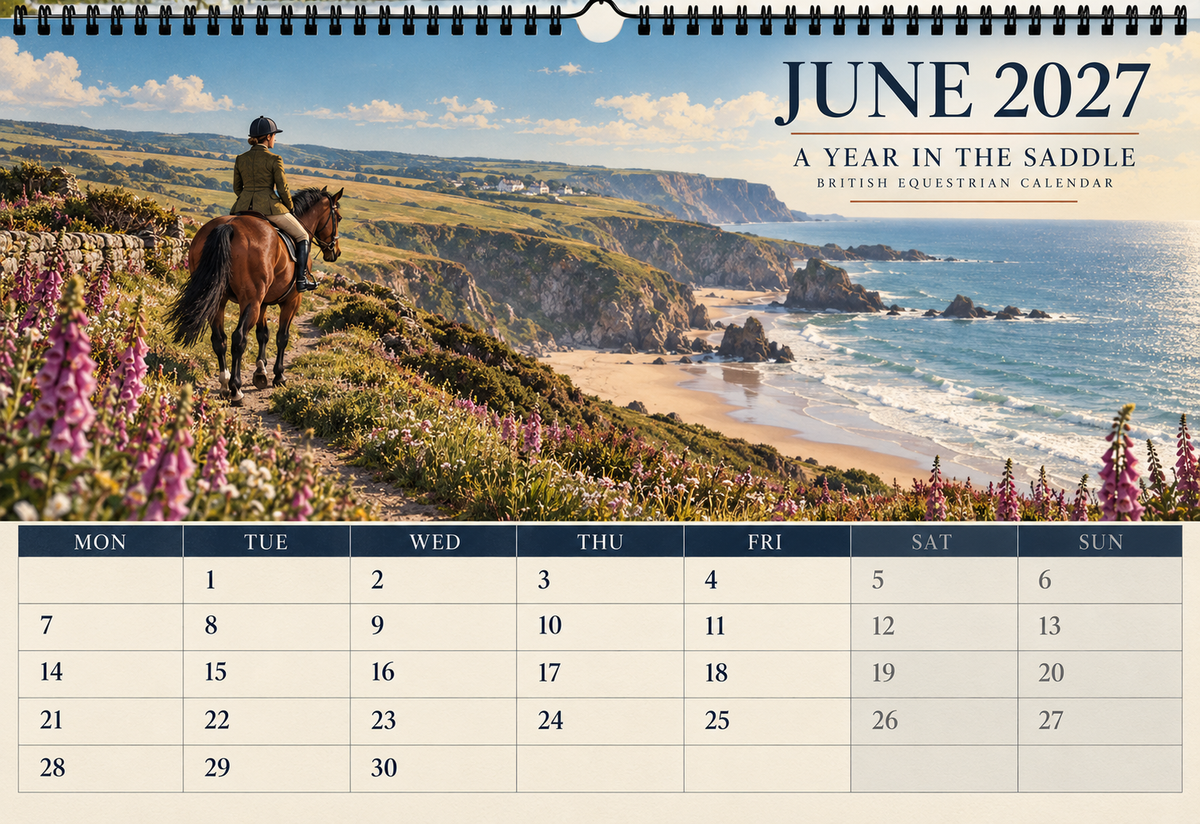 2027 A Year in the Saddle British Equestrian Wall Calendar | A4 Calendar for Horse Lovers