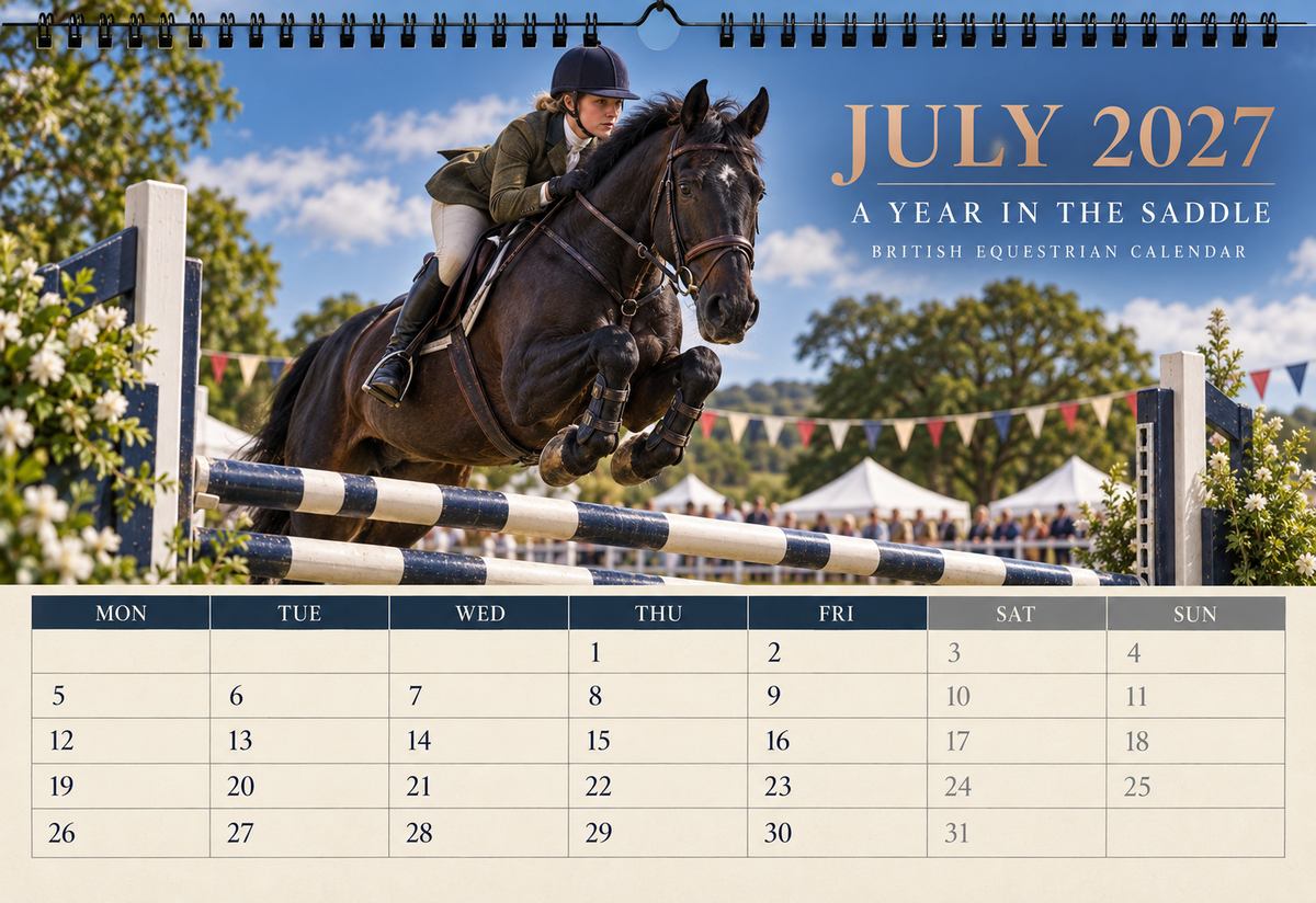 2027 A Year in the Saddle British Equestrian Wall Calendar | A4 Calendar for Horse Lovers
