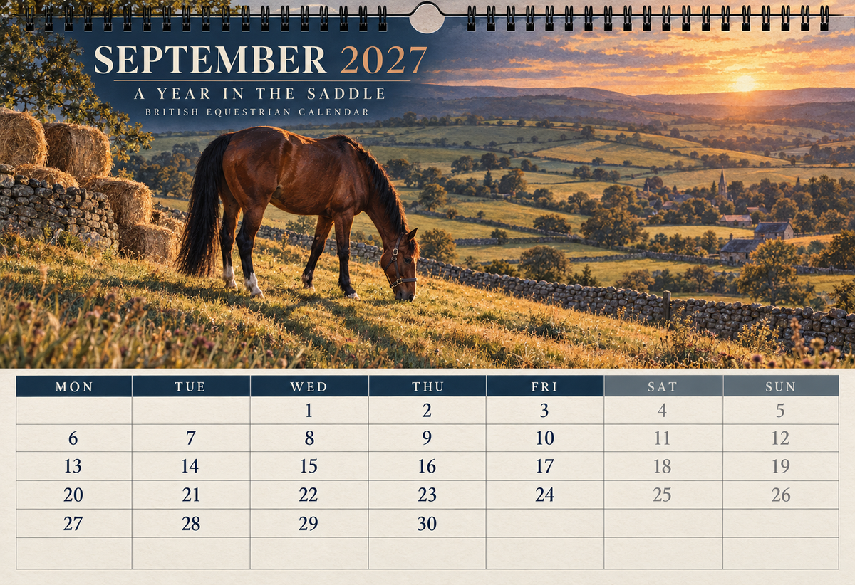 2027 A Year in the Saddle British Equestrian Wall Calendar | A4 Calendar for Horse Lovers