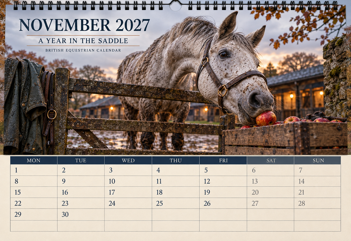 2027 A Year in the Saddle British Equestrian Wall Calendar | A4 Calendar for Horse Lovers