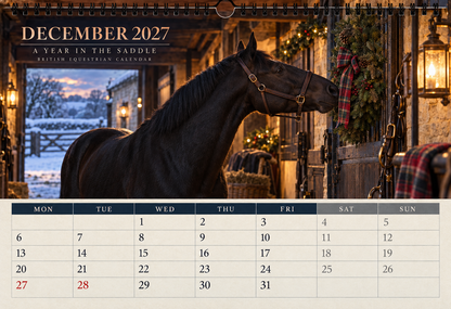 2027 A Year in the Saddle British Equestrian Wall Calendar | A4 Calendar for Horse Lovers