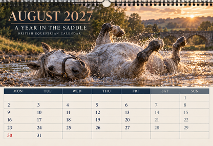 2027 A Year in the Saddle British Equestrian Wall Calendar | A4 Calendar for Horse Lovers