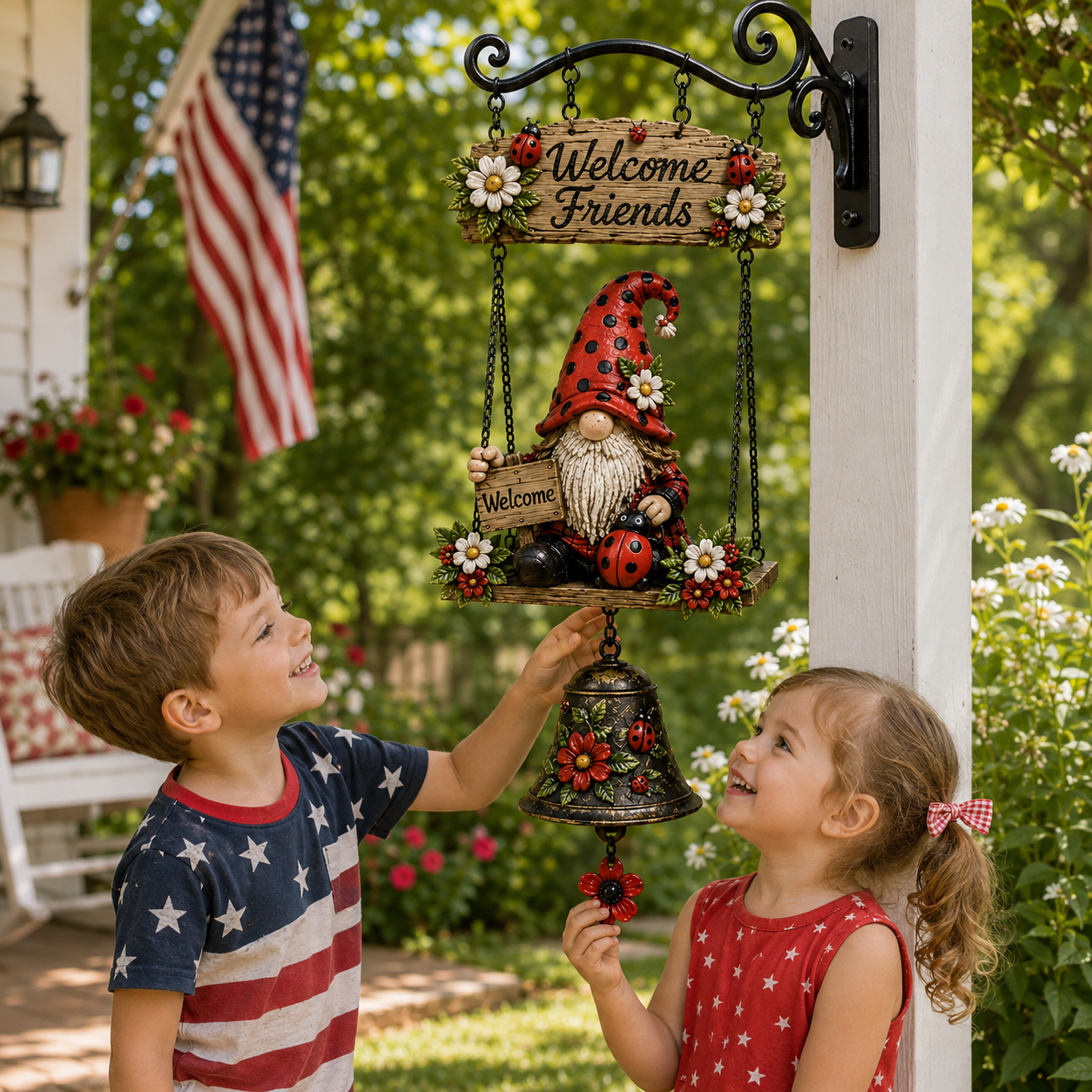 🔥Limited time 49% OFF – Rustic Garden Gnome Bell Outdoor Decor 🐞🌼