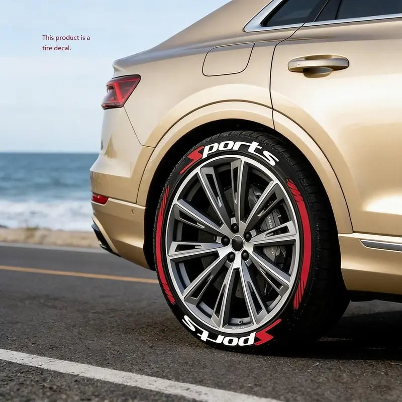 🔥 8PCS 3D Tire Lettering Stickers – Thickened Wheel Sidewall Decals for Cars & Motorcycles