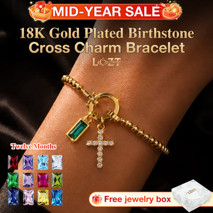 18K Gold Plated Beaded Stretch with Charm