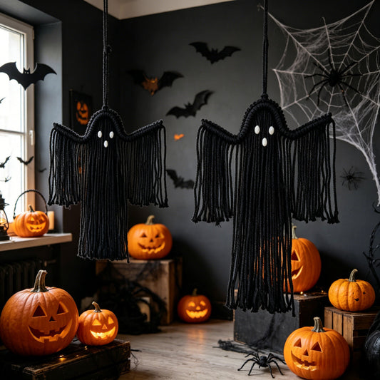 🎃Woven Halloween Ghost Wall Decoration – Ghost Hanging Ornament👻