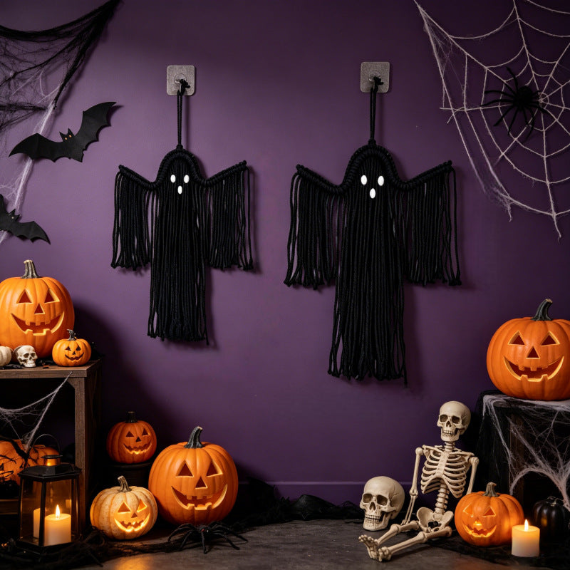 🎃Woven Halloween Ghost Wall Decoration – Ghost Hanging Ornament👻