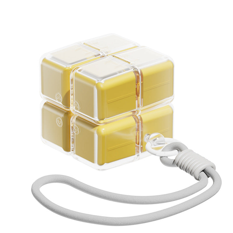 Magnetic Rubik Cube Pill Organizer Keychain