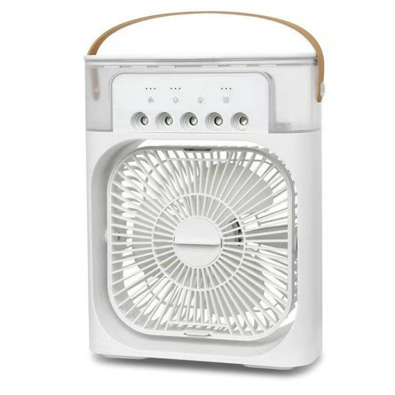 Portable Misting Desk Fan – USB Rechargeable Air Cooler with 3 Speeds & Humidifier