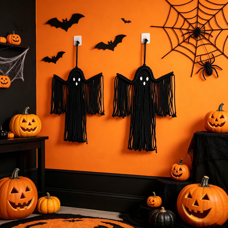 🎃Woven Halloween Ghost Wall Decoration – Ghost Hanging Ornament👻