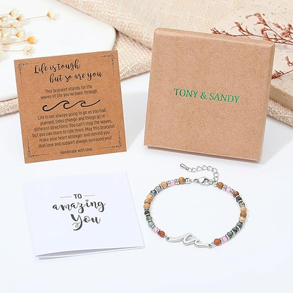 Dainty Gemstone Wave Bracelet