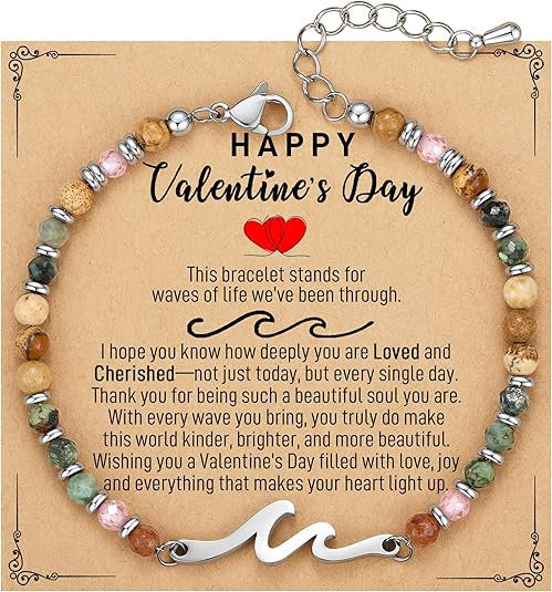 Dainty Gemstone Wave Bracelet