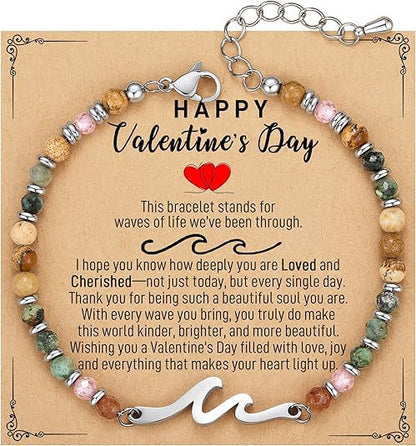 Dainty Gemstone Wave Bracelet