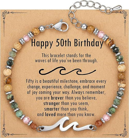 Dainty Gemstone Wave Bracelet