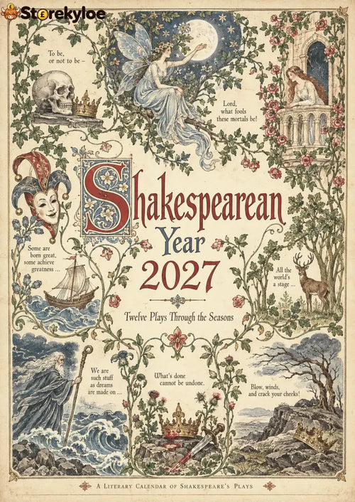 A Shakespearean Year 2027 – 12 Plays Through the Seasons | Vintage Illustrated Wall Calendar