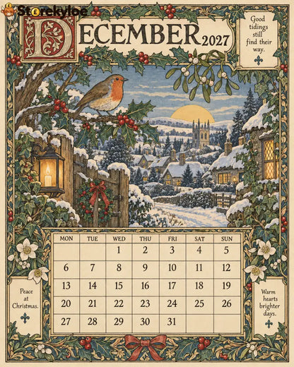 A Year in Britain 2027 – Vintage Storybook Wall Calendar