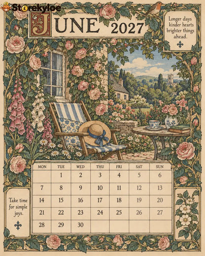 A Year in Britain 2027 – Vintage Storybook Wall Calendar