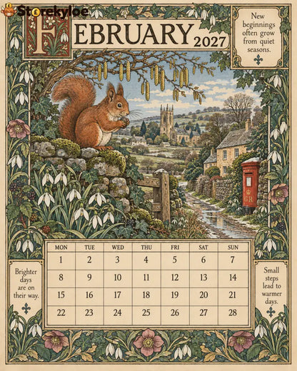 A Year in Britain 2027 – Vintage Storybook Wall Calendar