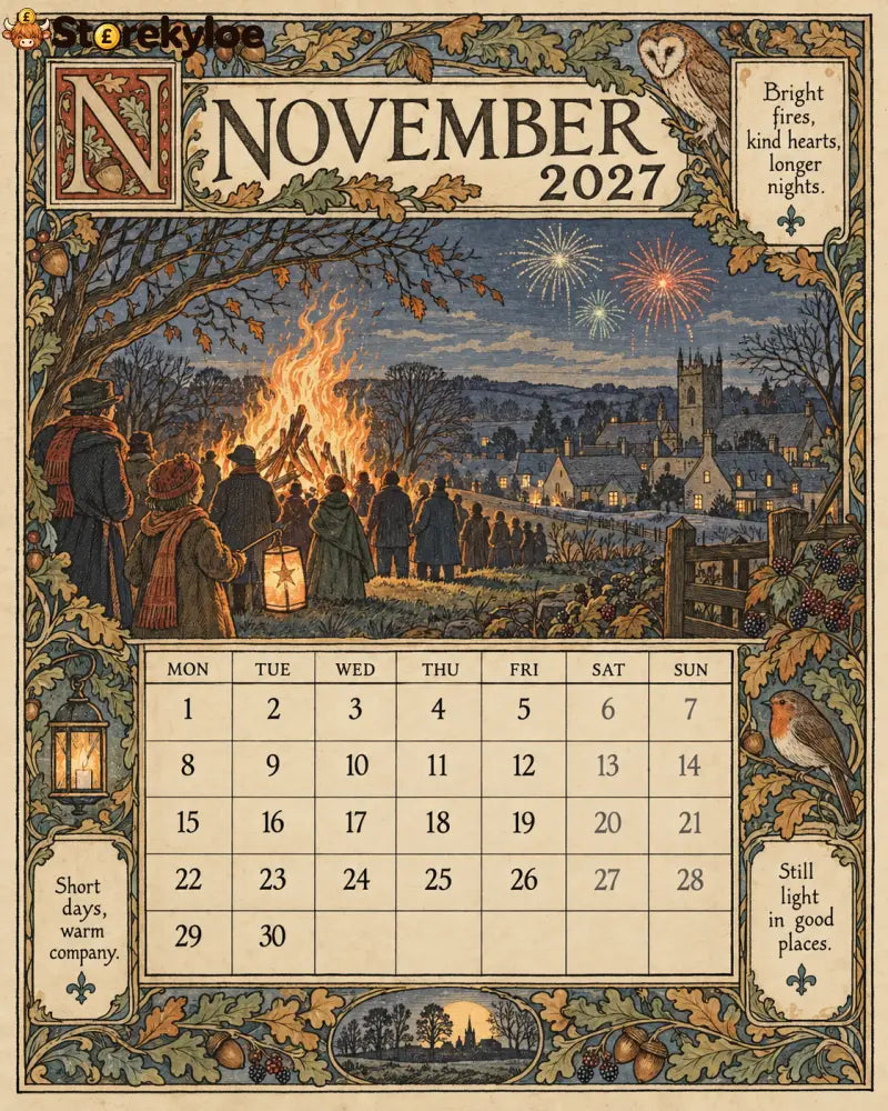 A Year in Britain 2027 – Vintage Storybook Wall Calendar