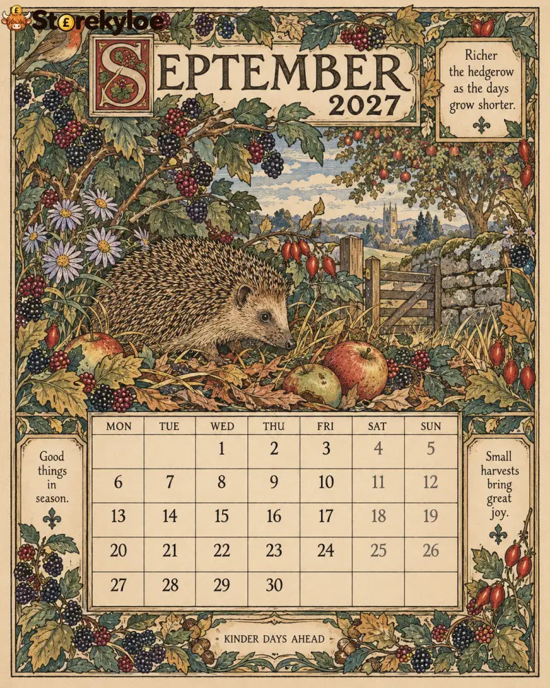 A Year in Britain 2027 – Vintage Storybook Wall Calendar