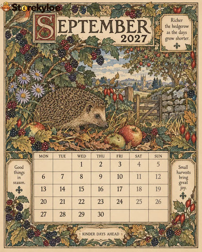 A Year in Britain 2027 – Vintage Storybook Wall Calendar