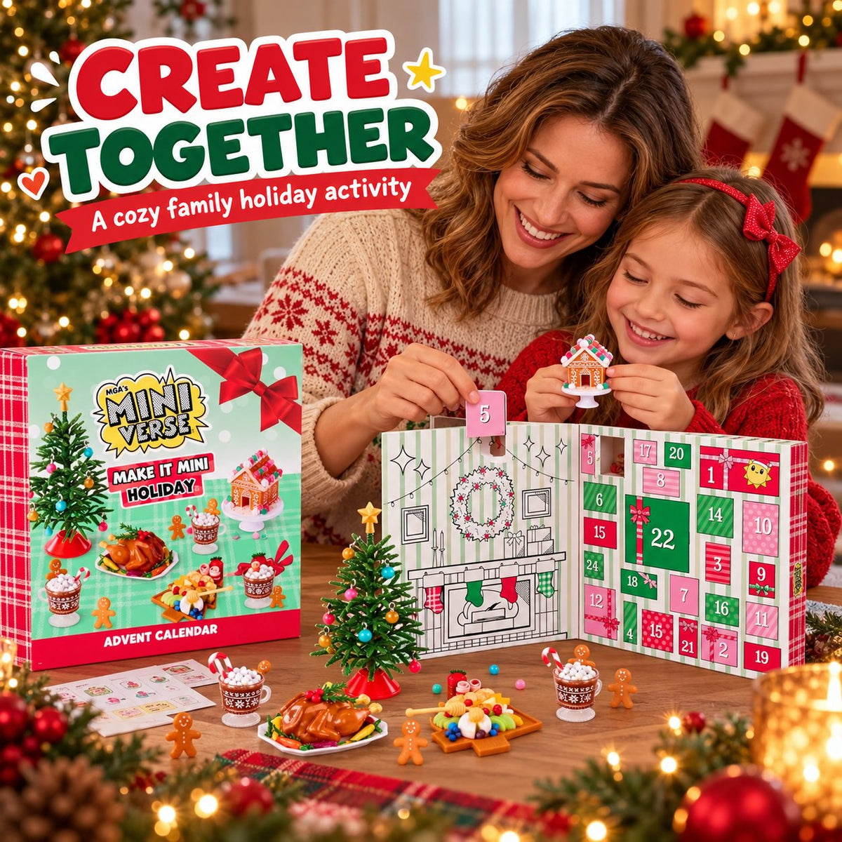 ⏰ LAST DAY 49% OFF - 🎄 24-Day Holiday Miniature Advent Calendar | Craft Your Magic