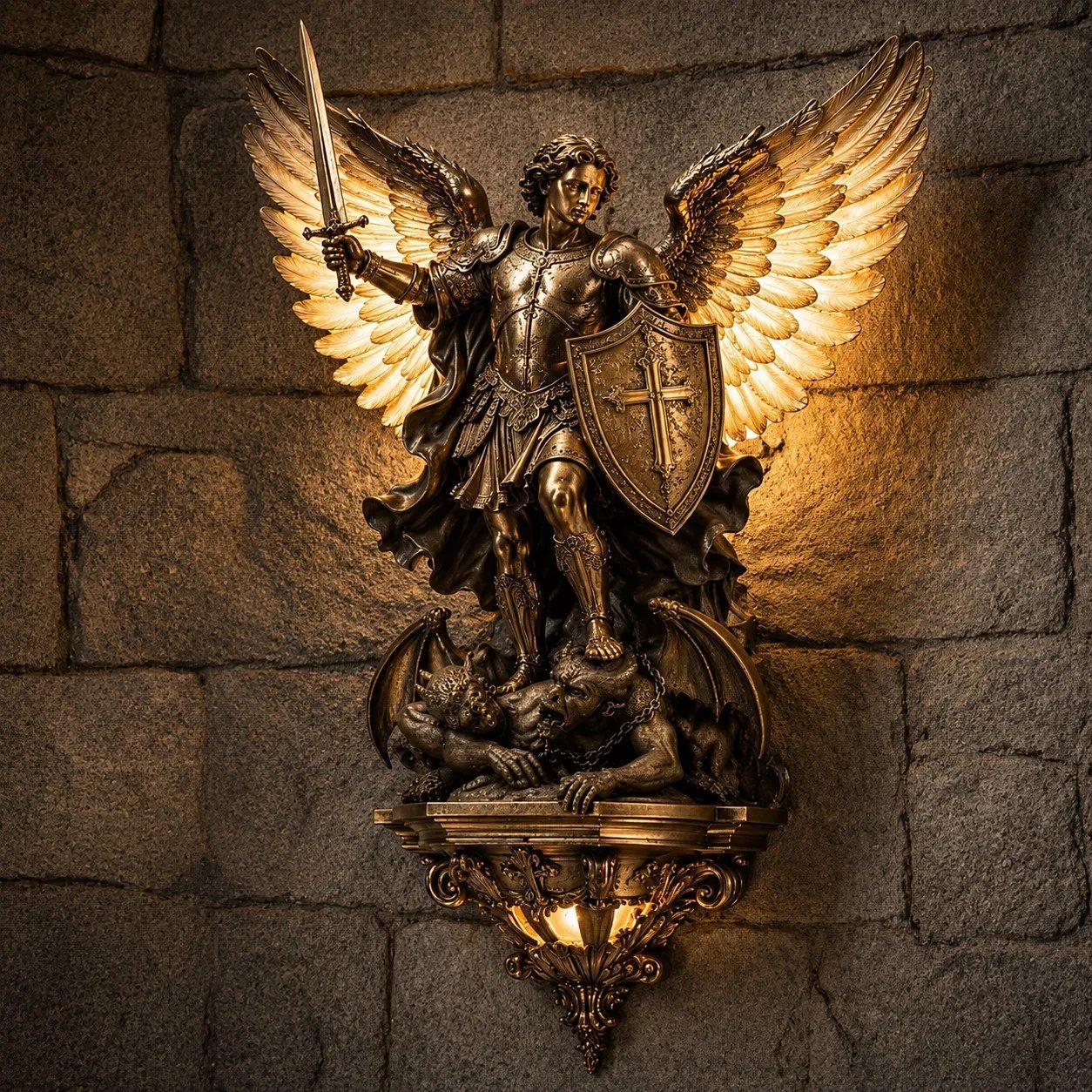St. Michael Guardian Angel Wall Light
