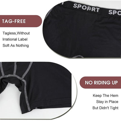 5 Pack Men's Letter Tape Boxer Brief, Casual Comfy Breathable Underwear for Daily Wear