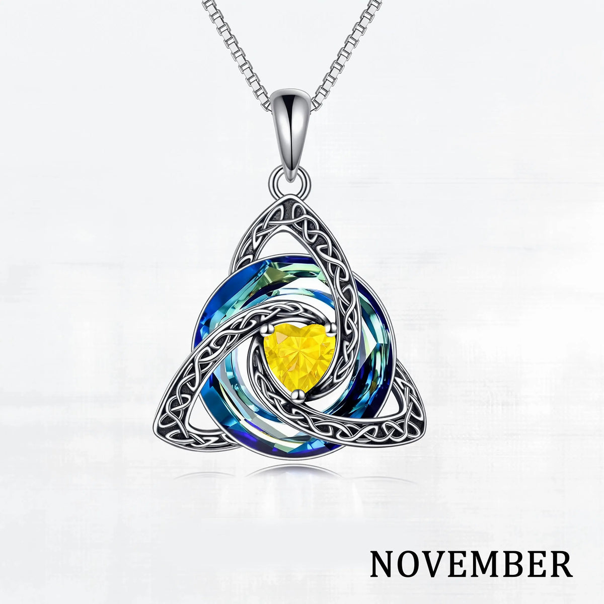 Birthstone Celtic Knot Necklace for Women