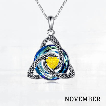 Birthstone Celtic Knot Necklace for Women