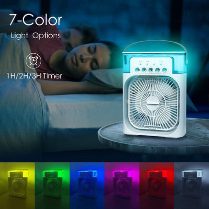Portable Misting Desk Fan – USB Rechargeable Air Cooler with 3 Speeds & Humidifier