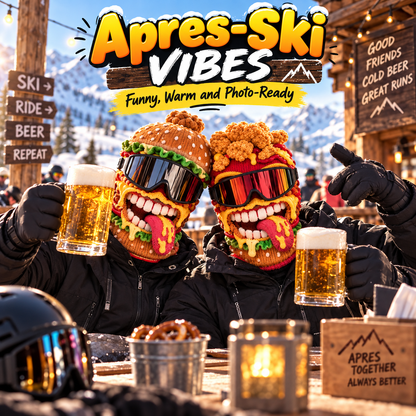 🍔 Funny Food Ski Mask – Burger, Fried Chicken, Pizza & Fries Winter Balaclava