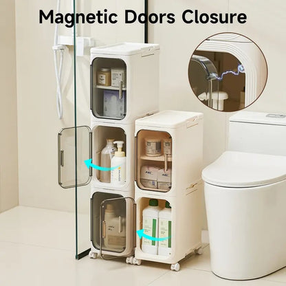 4-Tier Slim Plastic Storage Cabinet